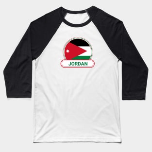 Jordan Country Badge - Jordan Flag Baseball T-Shirt